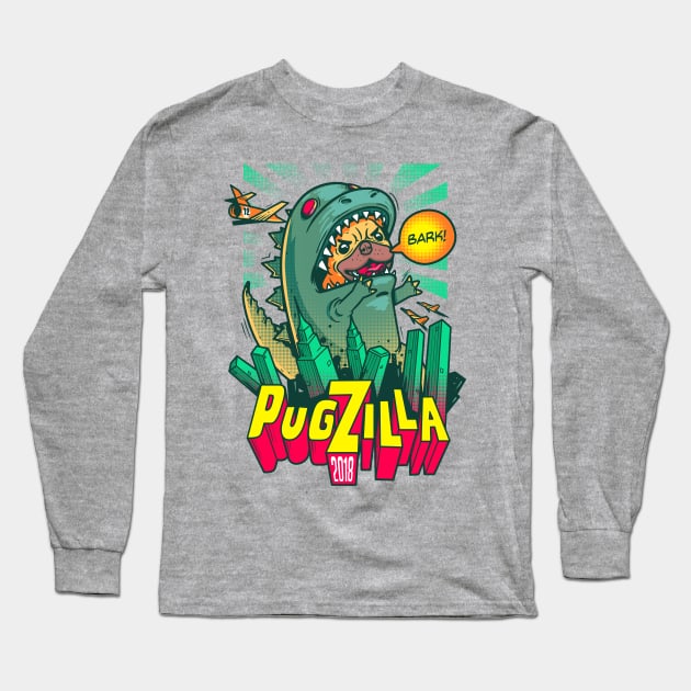 Pugzilla Long Sleeve T-Shirt by wehkid